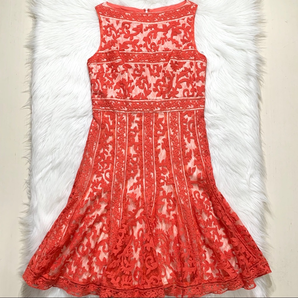 SOLD-Tadashi Embroidered Lace Cocktail Dress - Picture 8 of 14